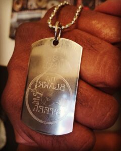 The Vet's dog tag. Been doing this.